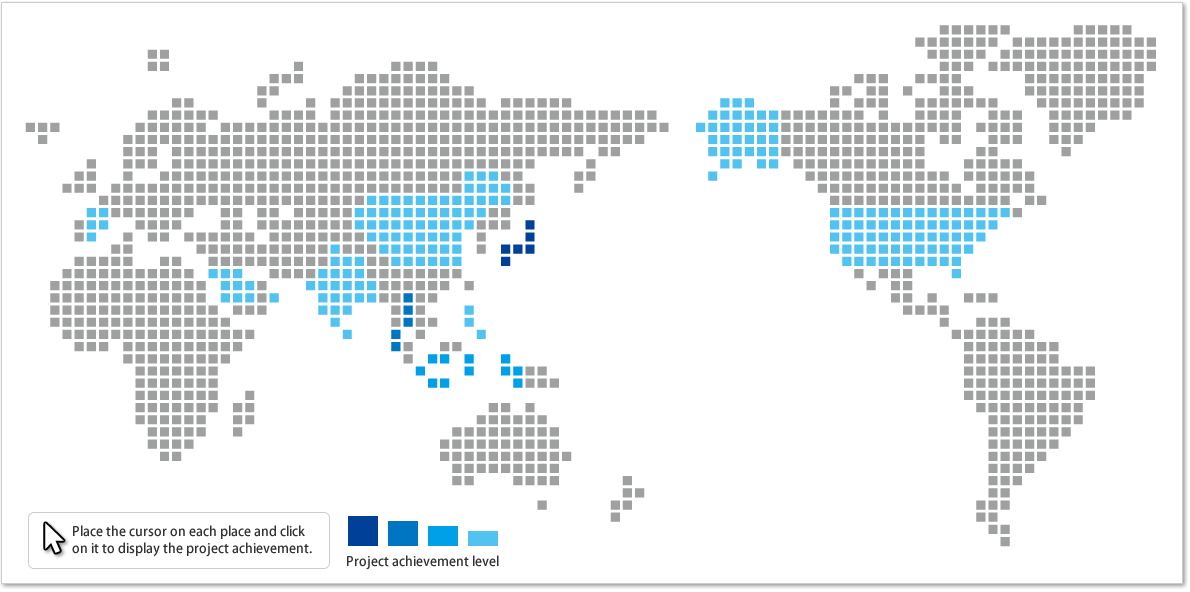 World map of project achievement